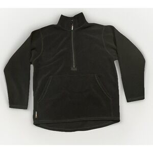 Vintage Cabelas Polartec Half-Zip Fleece Pullover Black Large Tall Made in USA